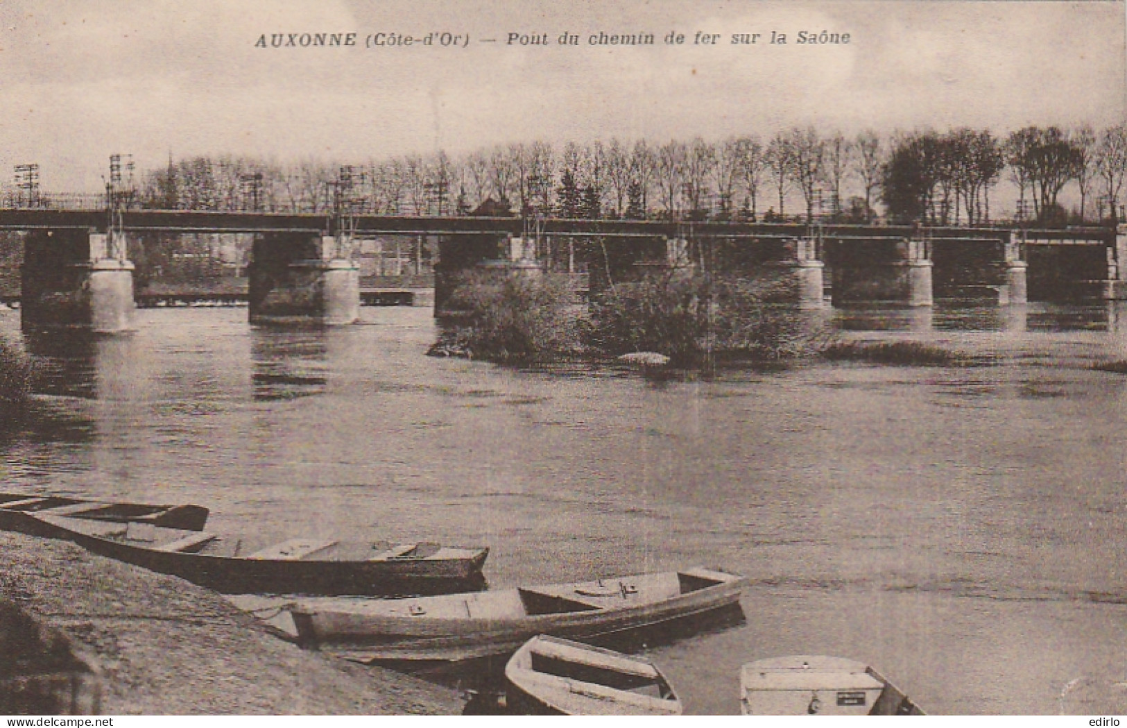 ***  21 ***  AUXONNE  Pont Du Chemin De Fer Sur La Saône  Neuve TTBE   - Auxonne
