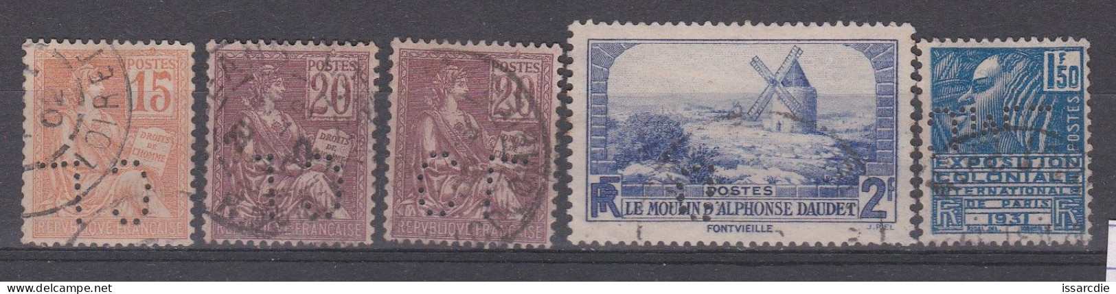 France Perforés 5 Valeurs - Gebraucht