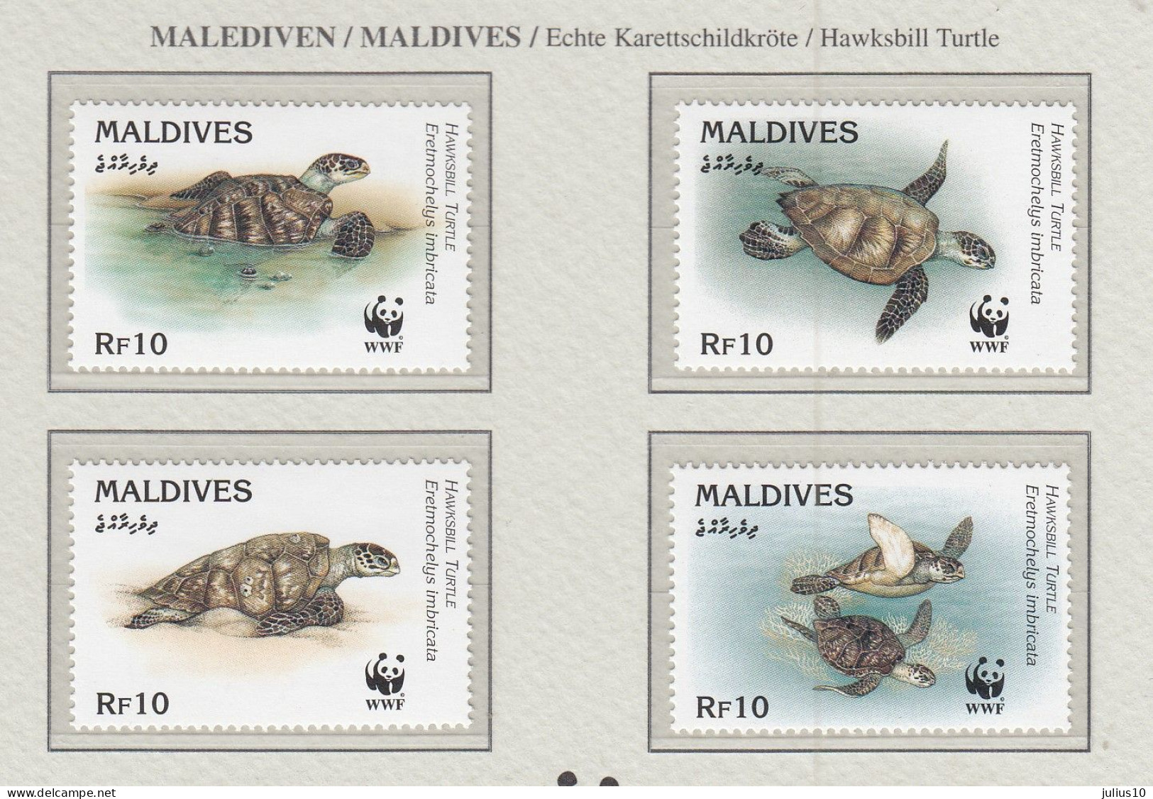 MALDIVES 1995 WWF Turtles Mi 2420-23 MNH(**) Fauna 529 - Tortugas