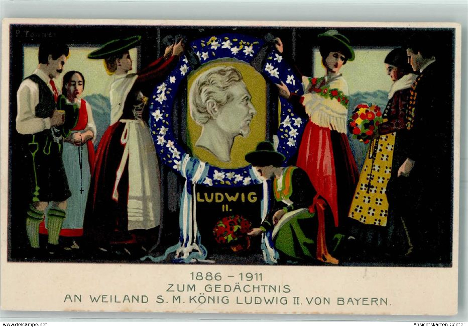 13171406 - Zum Gedaechtnis An Weiland S. M. Koenig Ludwig II. Von Bayern Trachten Rosenkranz - Königshäuser