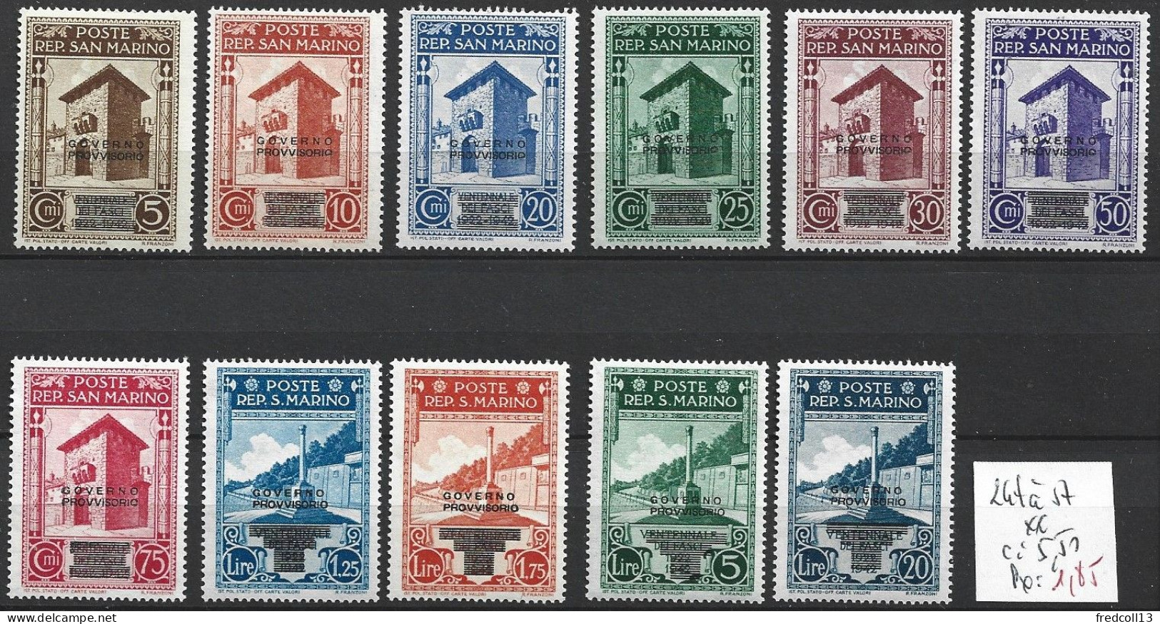 SAINT-MARIN 247 à 57 ** Côte 5.50 € - Unused Stamps