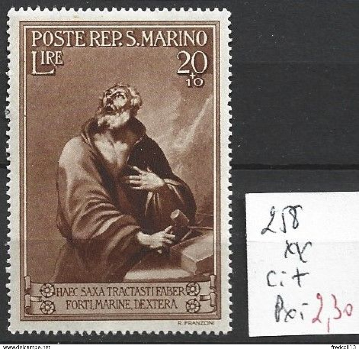 SAINT-MARIN 258 ** Côte 7 € - Unused Stamps