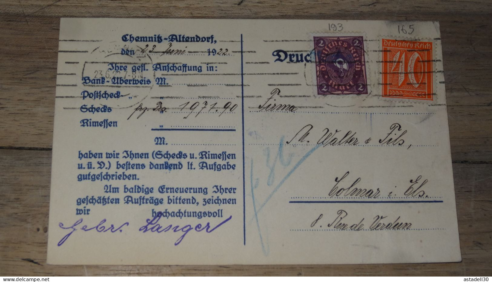 Carte Postale Commerciale De CHEMNITZ  ............. 240424-18806 - Chemnitz