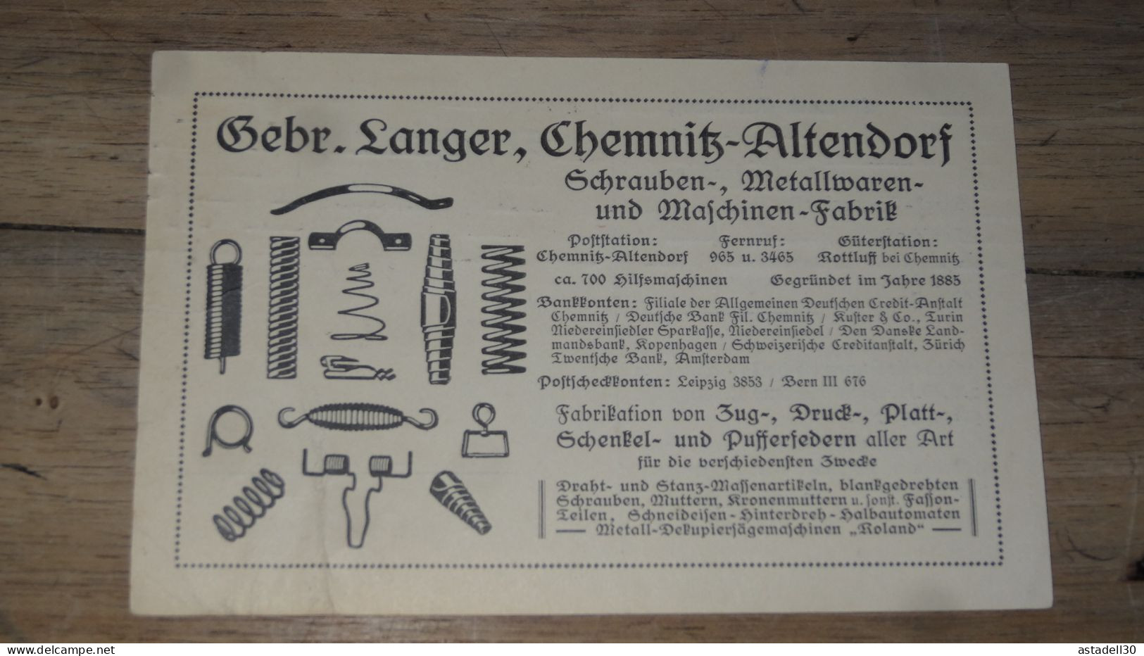 Carte Postale Commerciale De CHEMNITZ  ............. 240424-18806 - Chemnitz