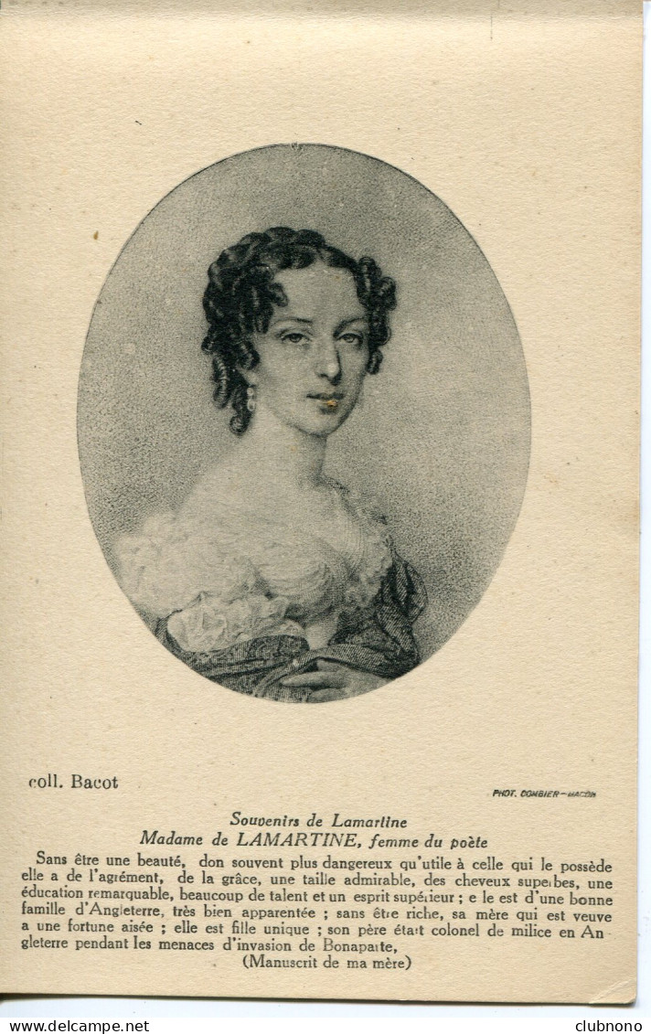 CPA  -  SAINT-POINT - SOUVENIR DE LAMARTINE - MADAME DE LAMARTINE - Sonstige & Ohne Zuordnung