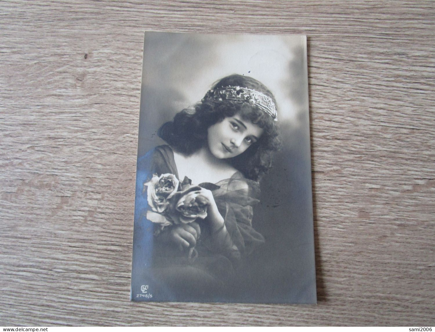 CPA PHOTO GRETA REINWALD  FOULARD CHEVEUX VOILE EPAULE - Portraits