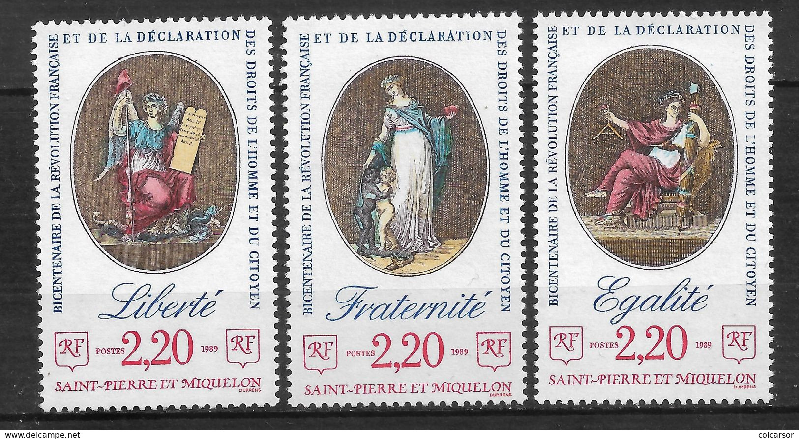 SAINT PIERRE ET MIQUELON N°   499/501  " RÉVOLUTION FRANÇAISE " - Unused Stamps