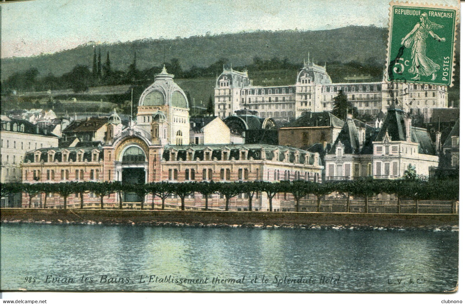 CPA  -  EVIAN LES BAINS - ET. THERMAL ET SPLENDIDE HOTEL - Evian-les-Bains