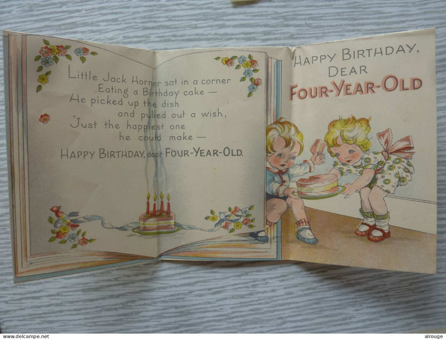 CP Happy Birthday Dear Four-Year-Old - Otros & Sin Clasificación