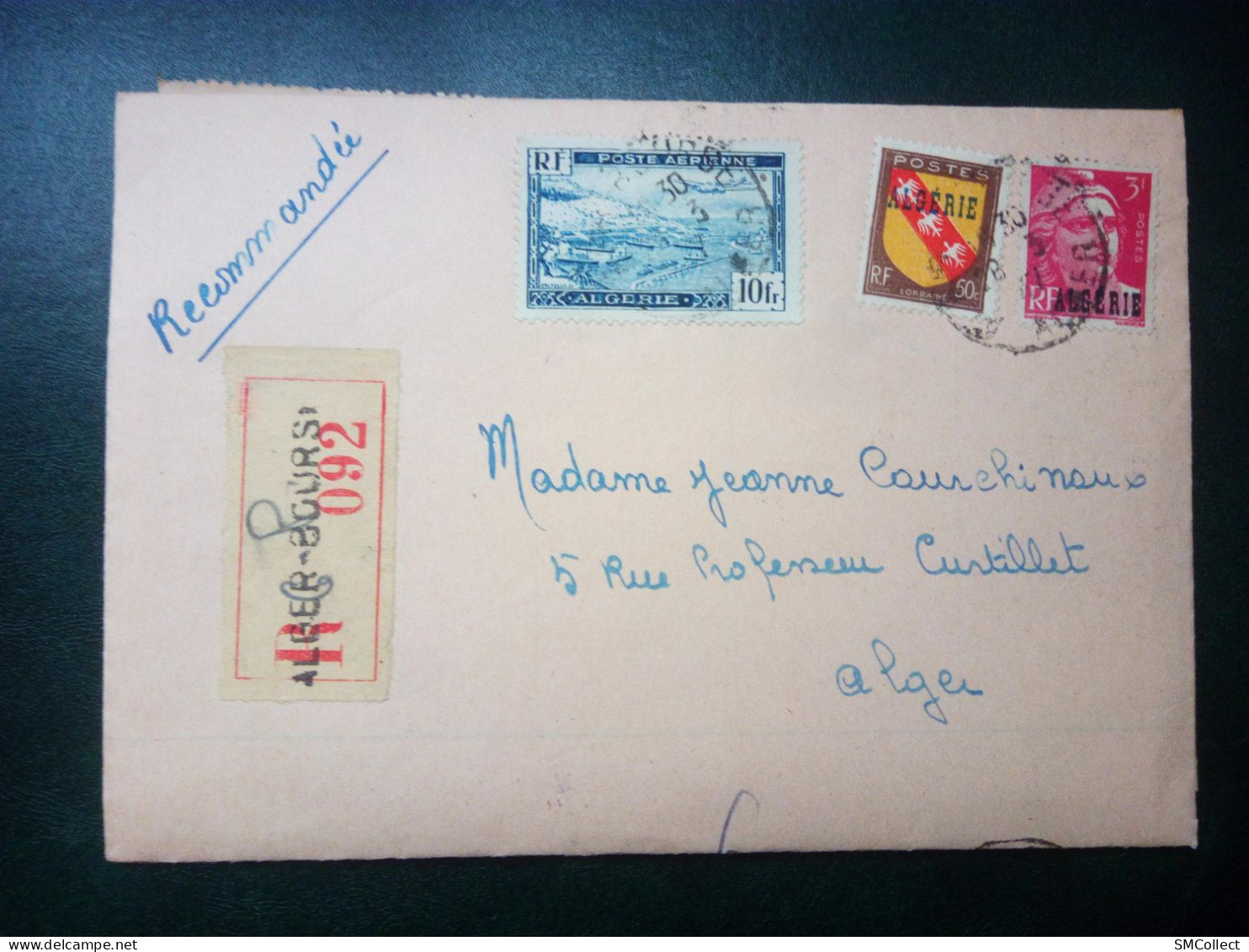 Mars 1947. Pli Recommandé De La Mairie D'Alger. Certificat De Dépôt De Fournitures Requises. Grand Feuillet 30x45 Cm Env - Covers & Documents