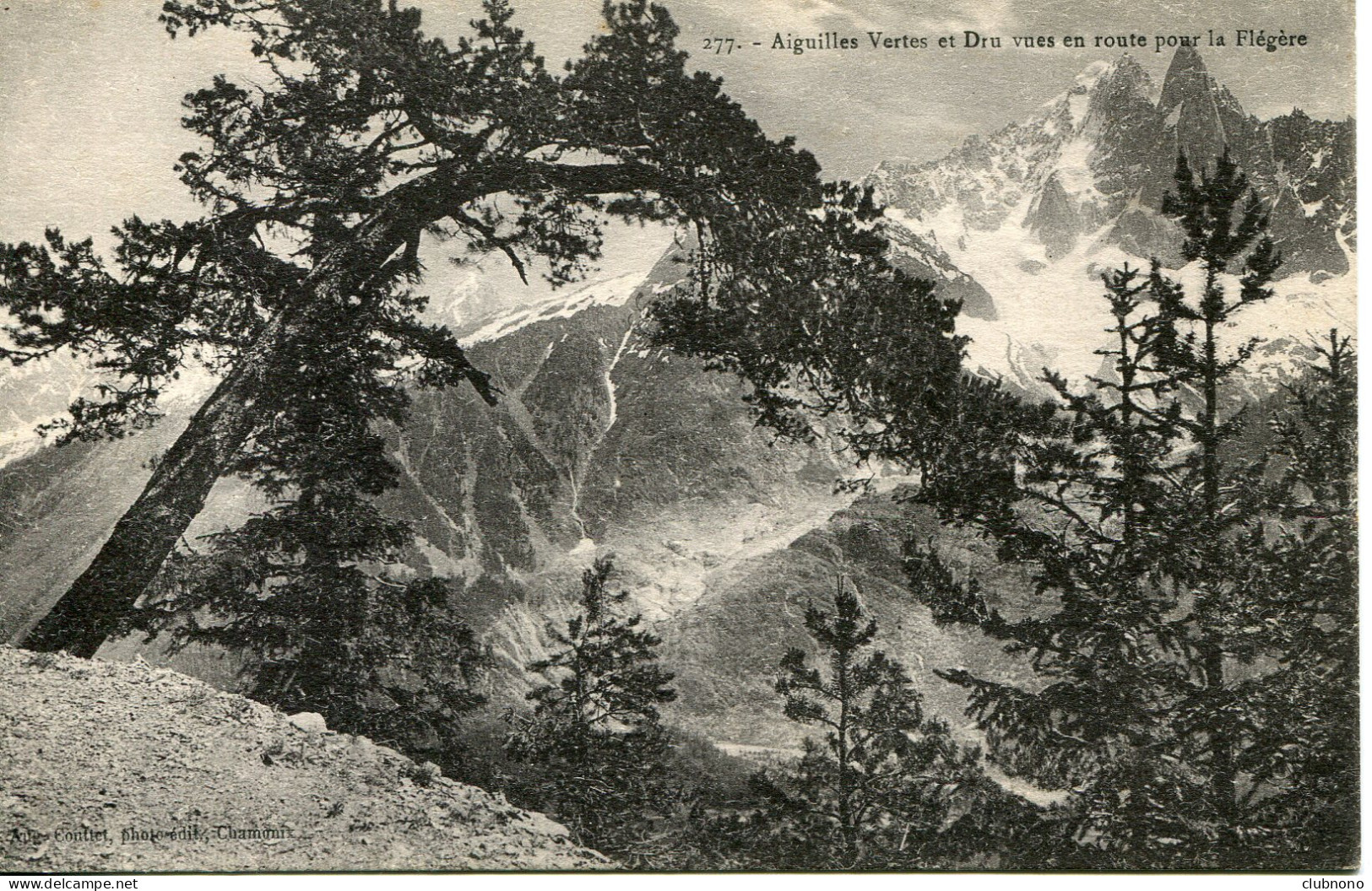 CPA  -  AIGUILLE VERTE ET DRU VUES EN ROUTE POUR LA FLEGERE - Sonstige & Ohne Zuordnung