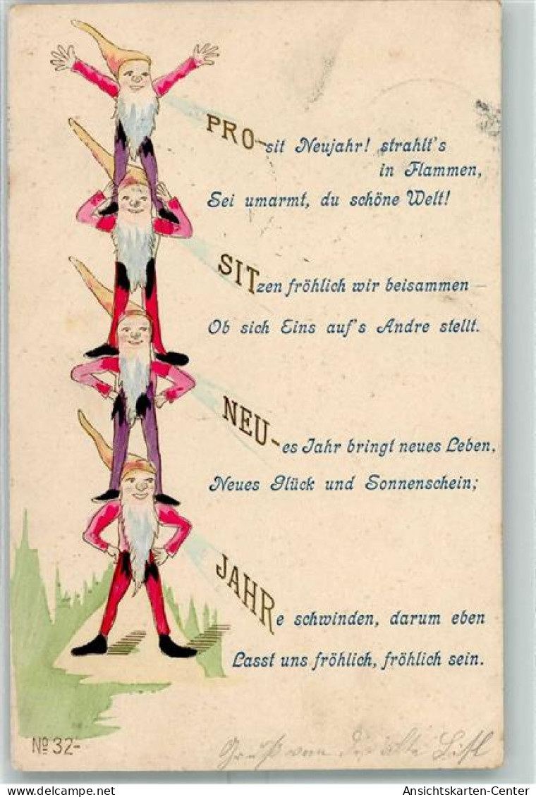 13169006 - Praegedruck Neujahr  Verse AK - Fairy Tales, Popular Stories & Legends