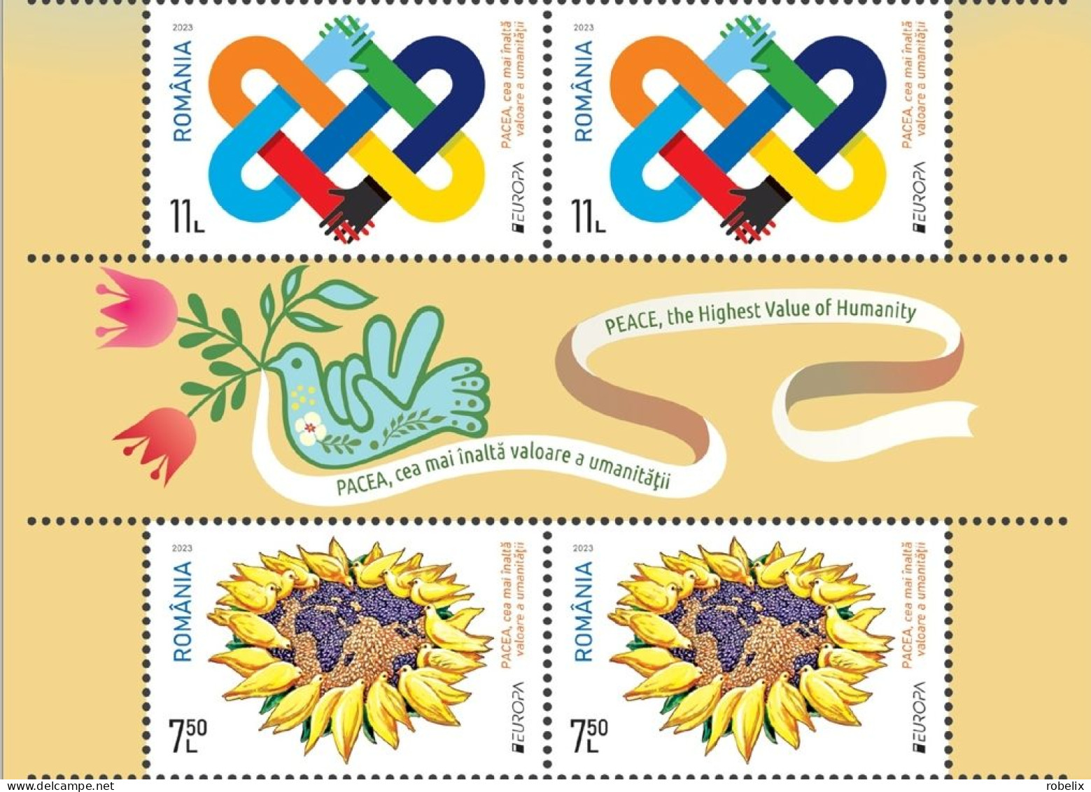 ROMANIA  2023  EUROPA CEPT- PEACE  2 Sets Of 2 Stamps  MNH** - 2023