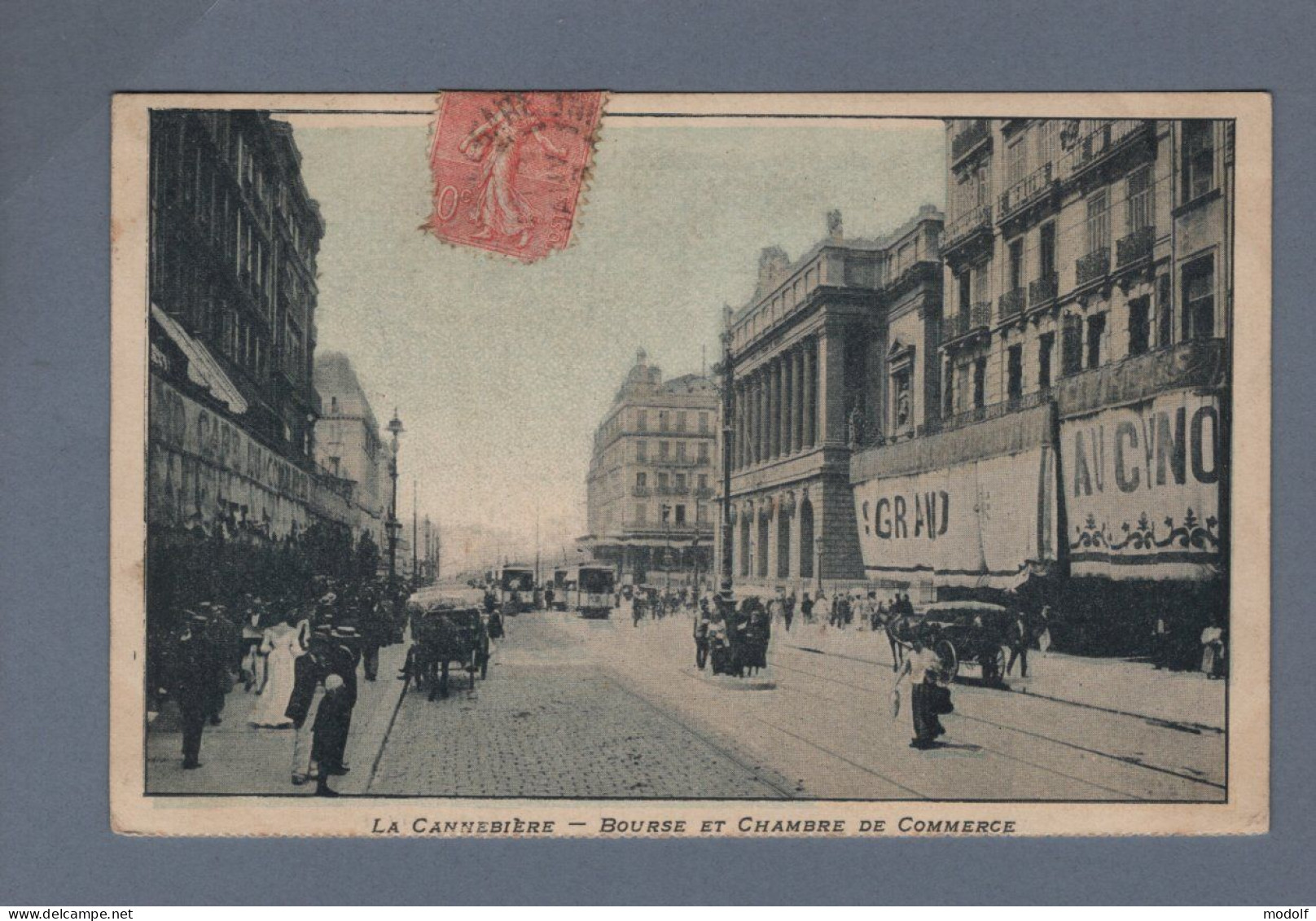 CPA - 13 - Marseille - La Cannebière Bourse Et Chambre De Commerce - Animée - Circulée En 1906 - Canebière, Centre Ville