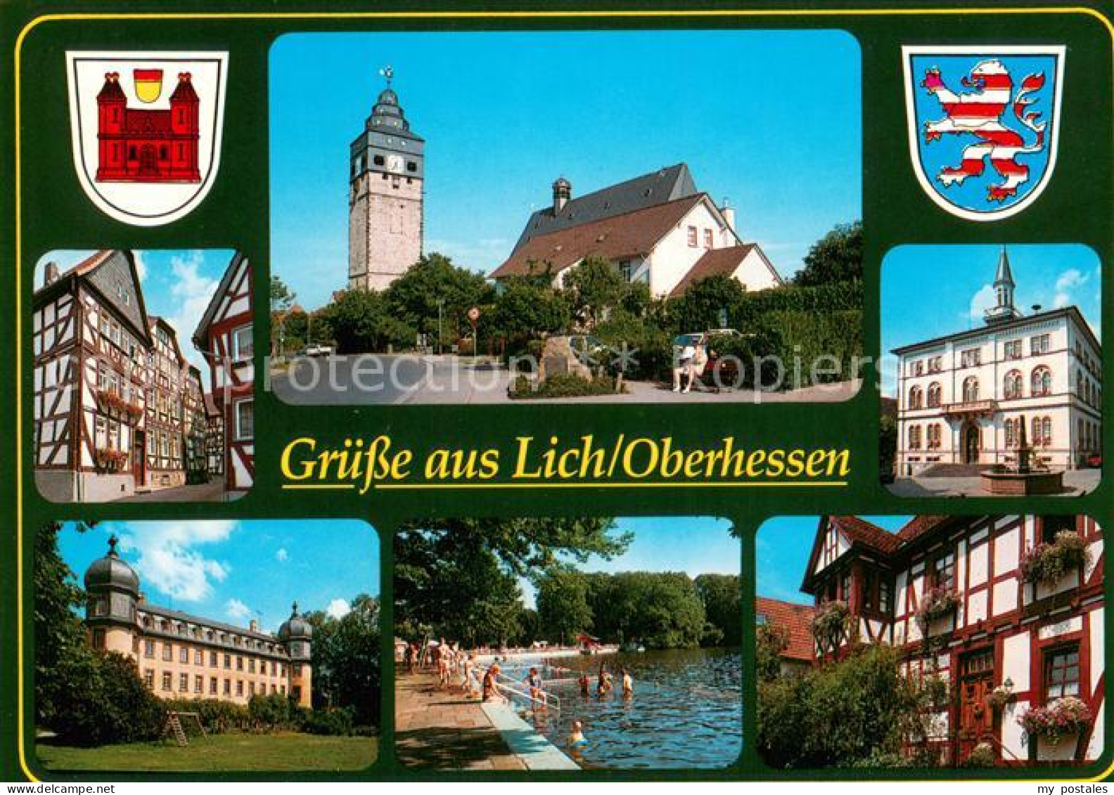 73671296 Lich Hessen Fachwerkhaeuser Kirche Schloss Schwimmbad Rathaus Lich Hess - Lich