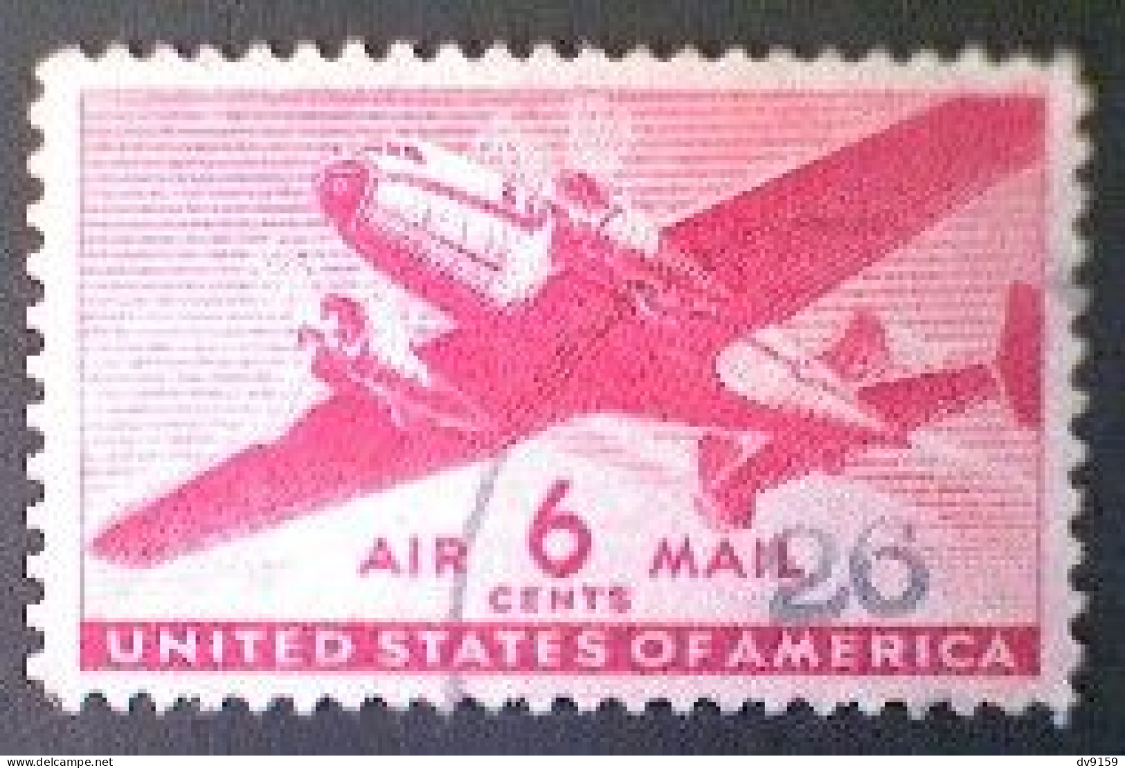 United States, Scott #C25, Used(o), 1941 Air Mail, Transporter Series, 6¢, Carmine - 2a. 1941-1960 Usati