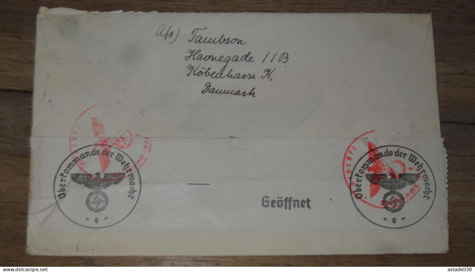 Enveloppe DANMARK, Censored, 1942  ............ Boite1 .............. 240424-247 - Lettres & Documents