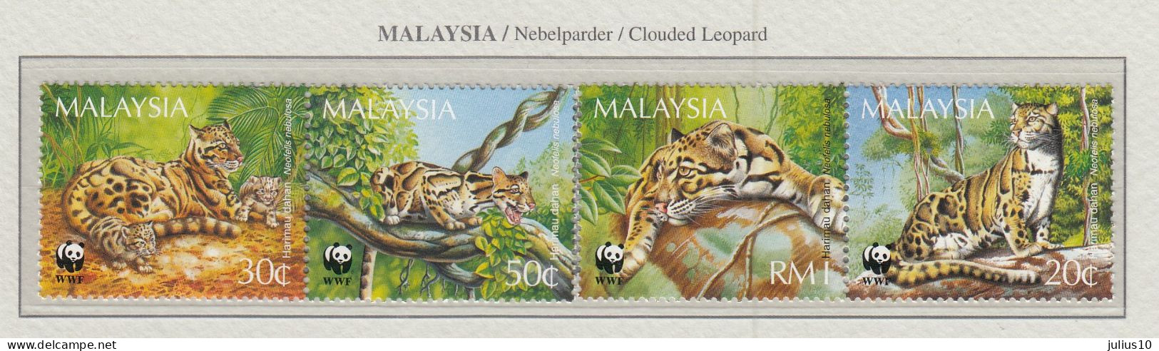 MALAYSIA 1995 WWF Wild Cats Leopard Mi 557-560 MNH(**) Fauna 530 - Raubkatzen