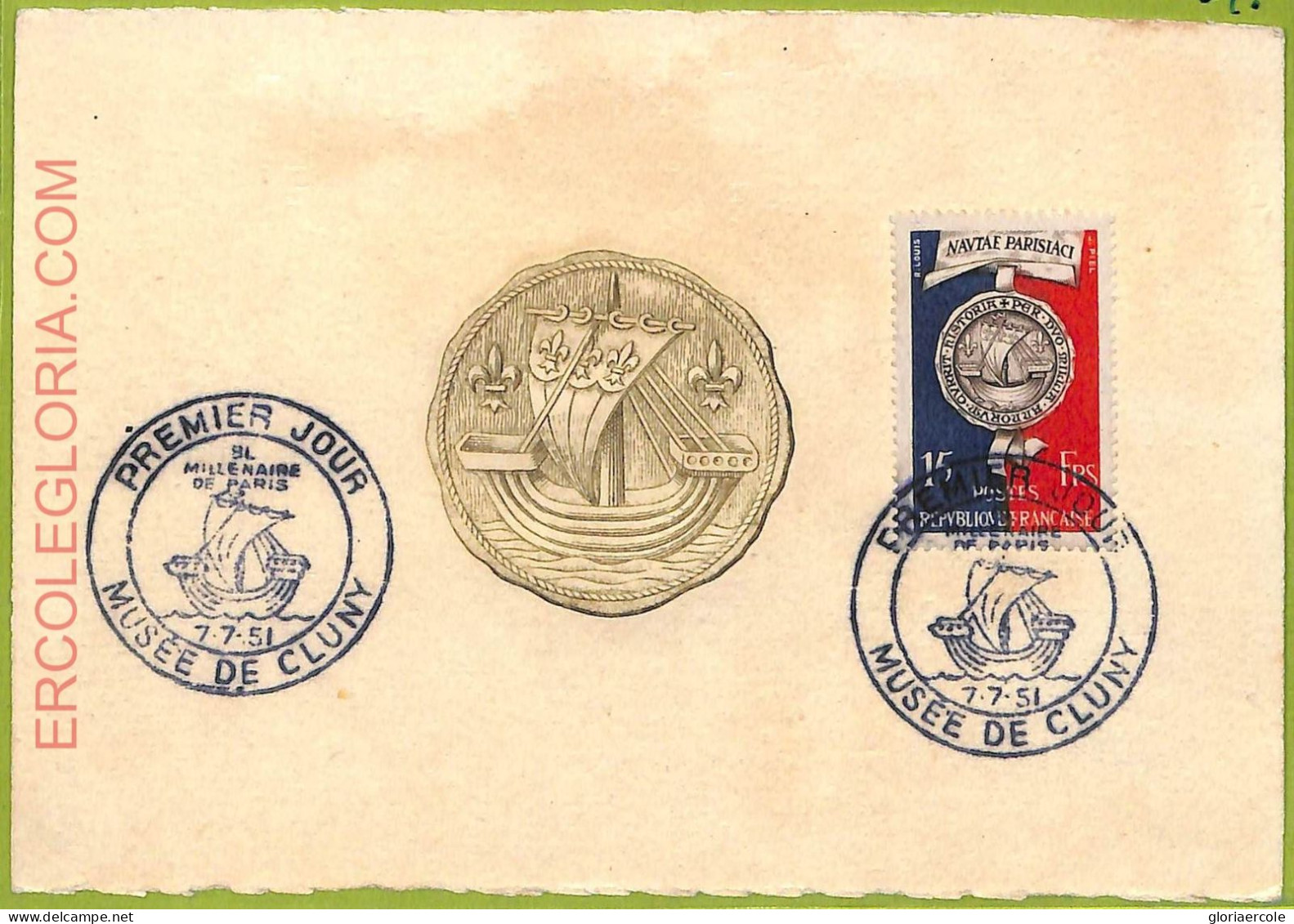Ad3335 - FRANCE - Postal History - MAXIMUM CARD - 1951 - Cluny Museum - Autres & Non Classés