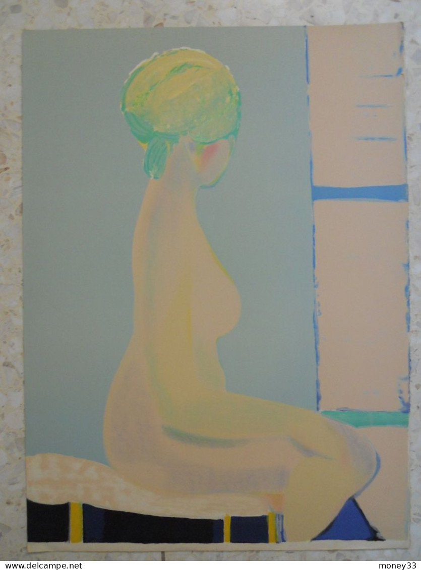 Lithographie " Femme Au Turban Vert " Par Roger MUHL - Lithographien