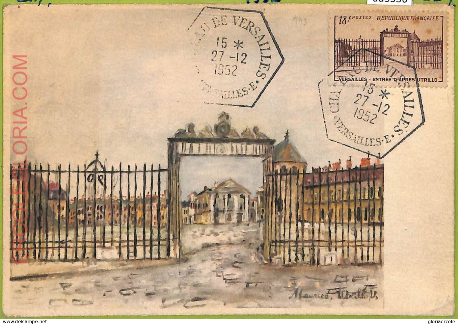 Ad3336 - FRANCE - Postal History - MAXIMUM CARD - 1952 - Versailles - Autres & Non Classés