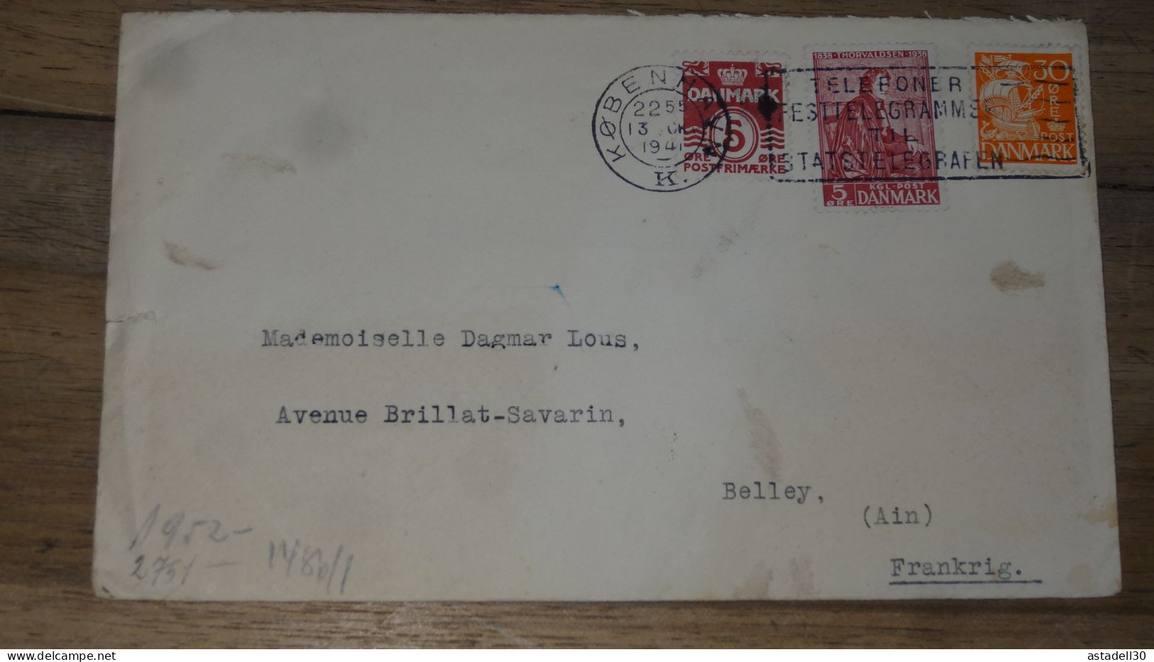 Enveloppe DANMARK, Censored, 1941  ............ Boite1 .............. 240424-248 - Storia Postale