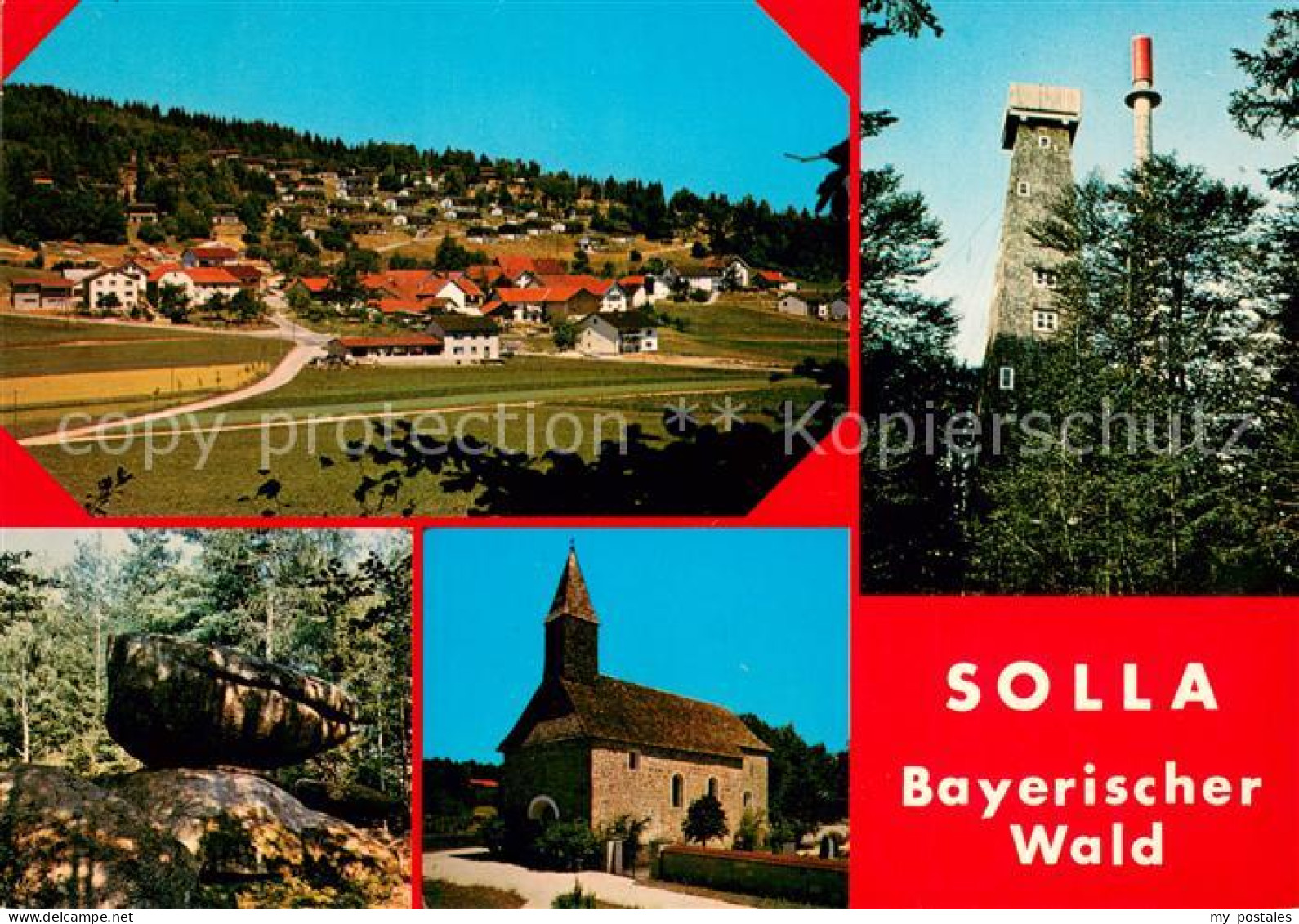 73671240 Solla Wald Panorama Aussichtsturm Felsen Kirche Solla Wald - Freyung