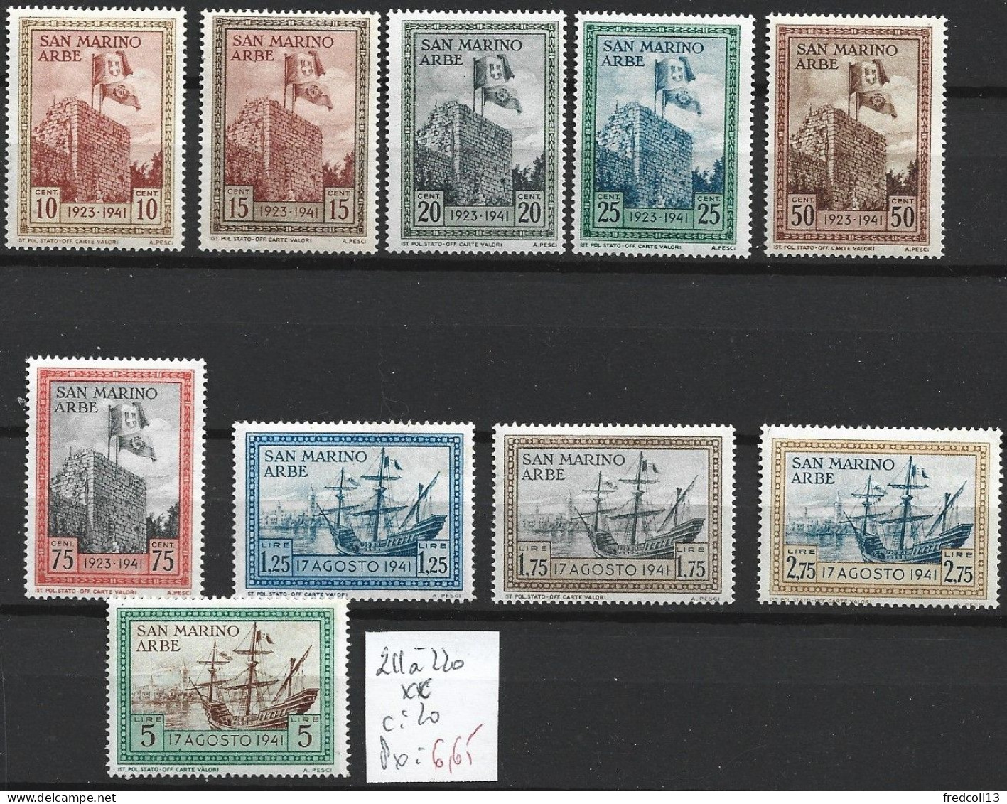 SAINT-MARIN 211 à 20 ** Côte 20 € - Unused Stamps