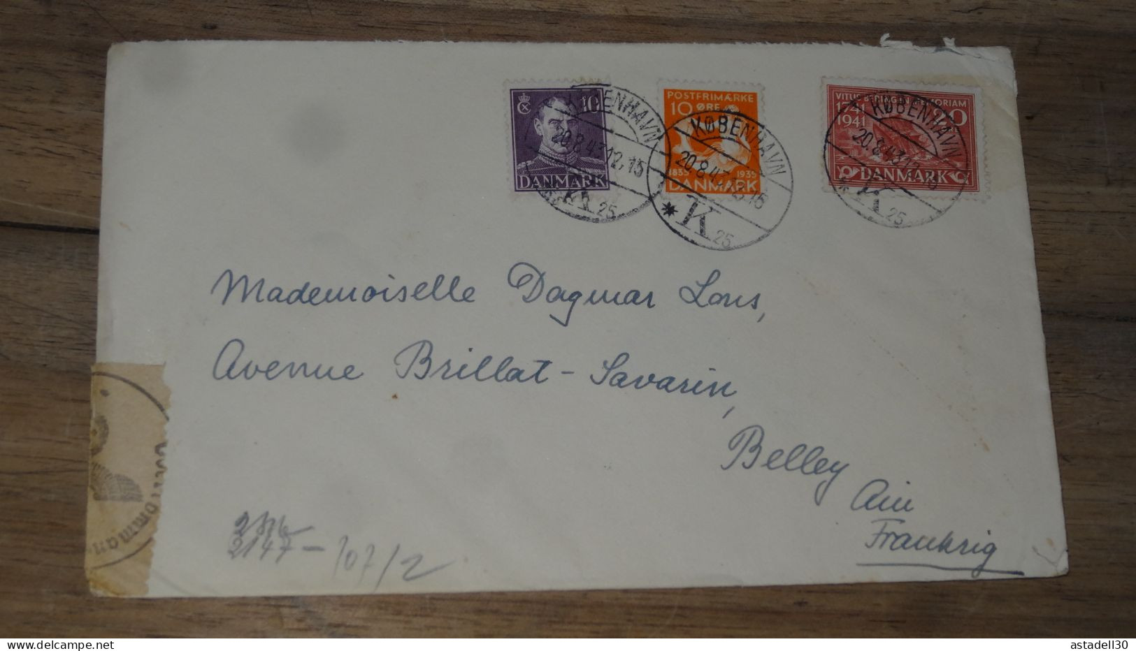 Enveloppe DANMARK, Censored, 1943  ............ Boite1 .............. 240424-250 - Lettres & Documents