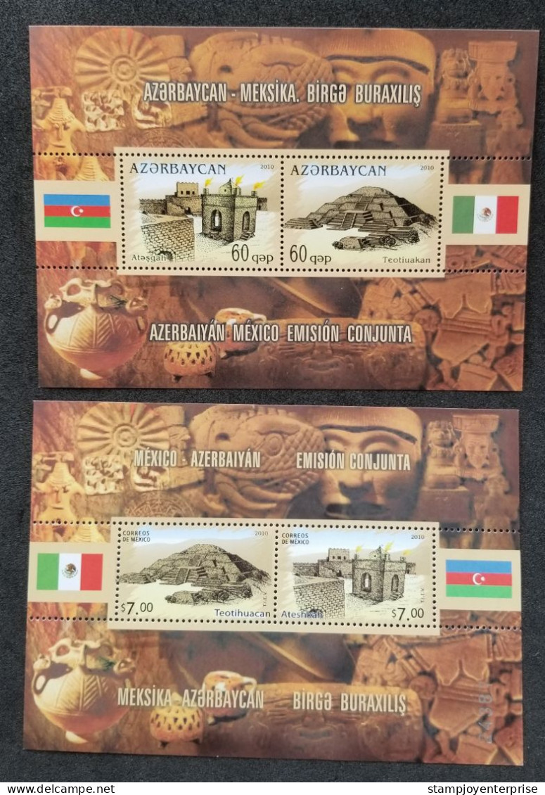 Mexico Azerbaijan Joint Issue Architecture 2010 Flag (ms Pair) MNH - Messico