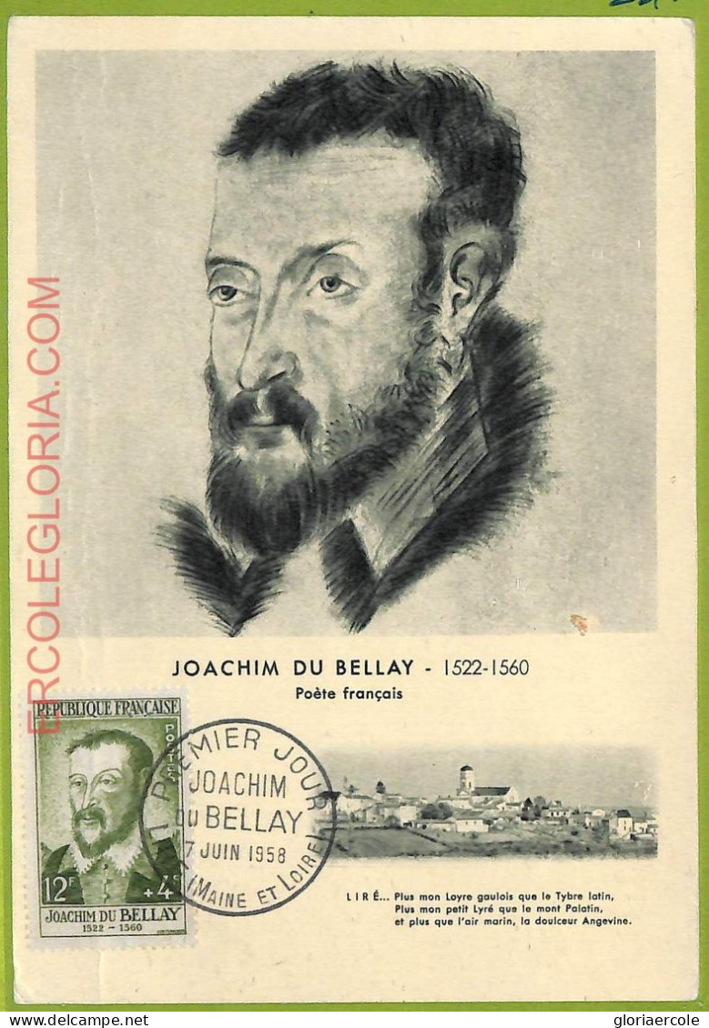 Ad3341 - FRANCE - Postal History - MAXIMUM CARD - 1958 - Joachim Du Bellay - Altri & Non Classificati