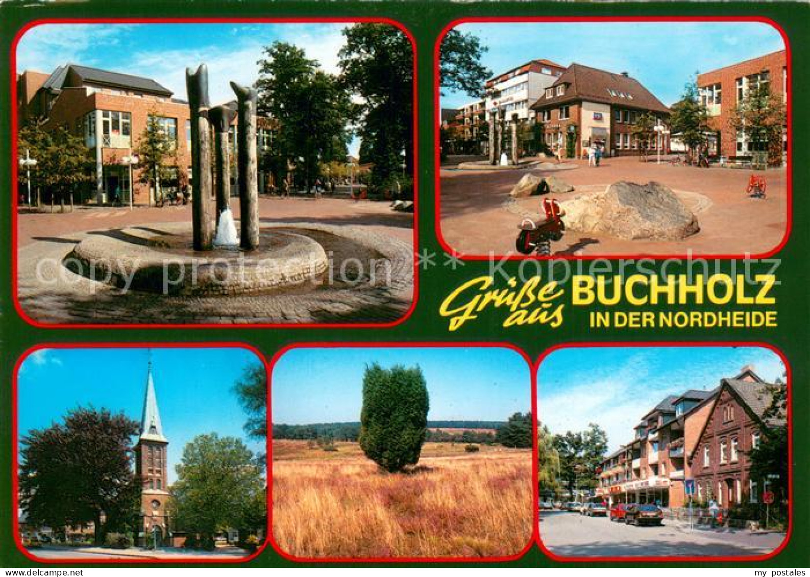 73671208 Buchholz Nordheide Marktplatz Brunnen Kirche Strassenpartie Landschafts - Buchholz