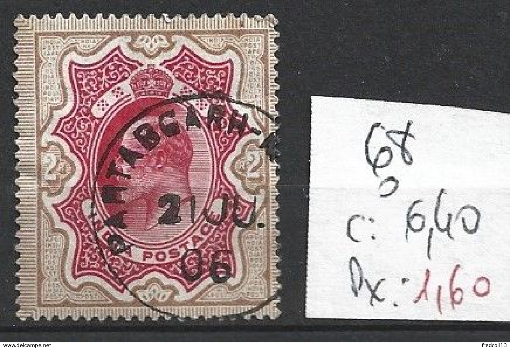 INDE ANGLAISE 68 Oblitéré Côte 6.40 € - 1902-11 Roi Edouard VII