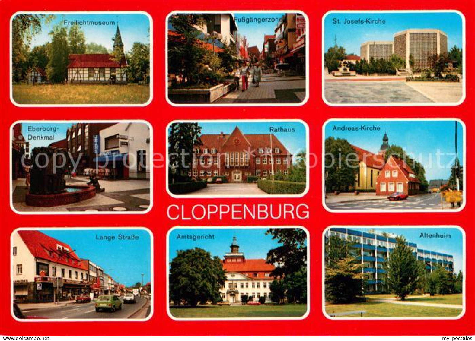 73671183 Cloppenburg Freilichtmuseum Fussgaengerzone Kirche Denkmal Rathaus Amts - Cloppenburg