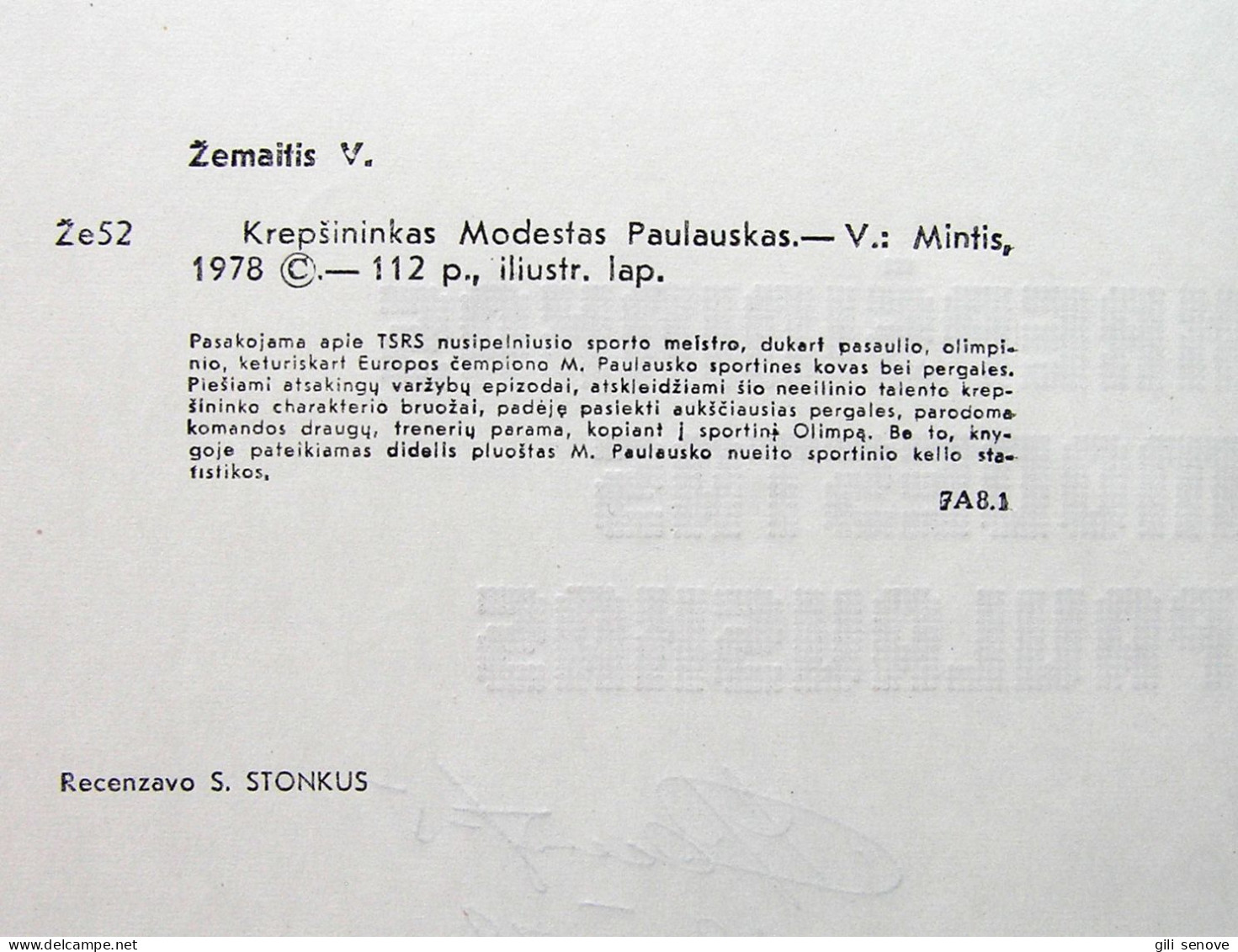 Lithuanian Book / Krepšininkas Modestas Paulauskas Signed, Autographed 1978 - Culture