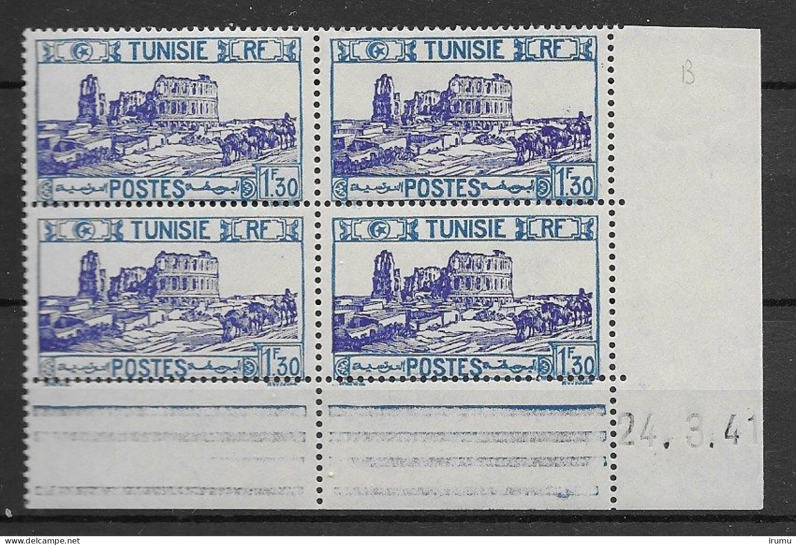 Tunisie Y&T 214, Coin Daté 24.3.41 (SN 2887) - Neufs