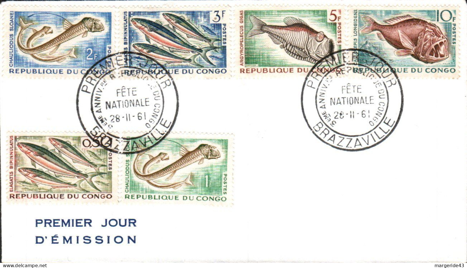 CONGO FDC 1961 3 EME FETE NATIONALE - FDC