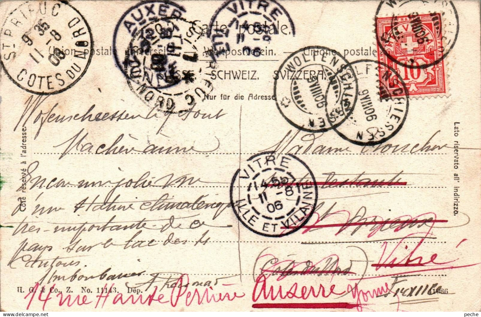 N°1443  W -oblitération Wolfen Schiessen ° Oblitération France : Vitré  Puis Auxerre -1906- - Used Stamps