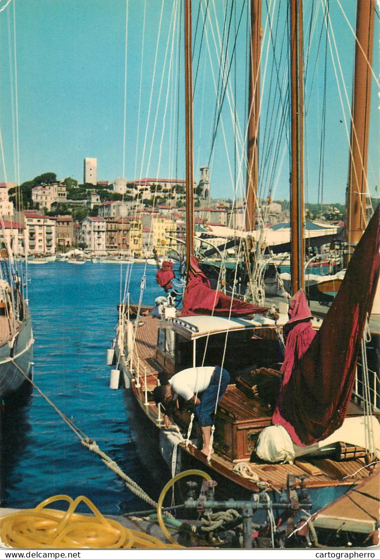Navigation Sailing Vessels & Boats Themed Postcard Cannes Harbour Fishing Vessel - Segelboote