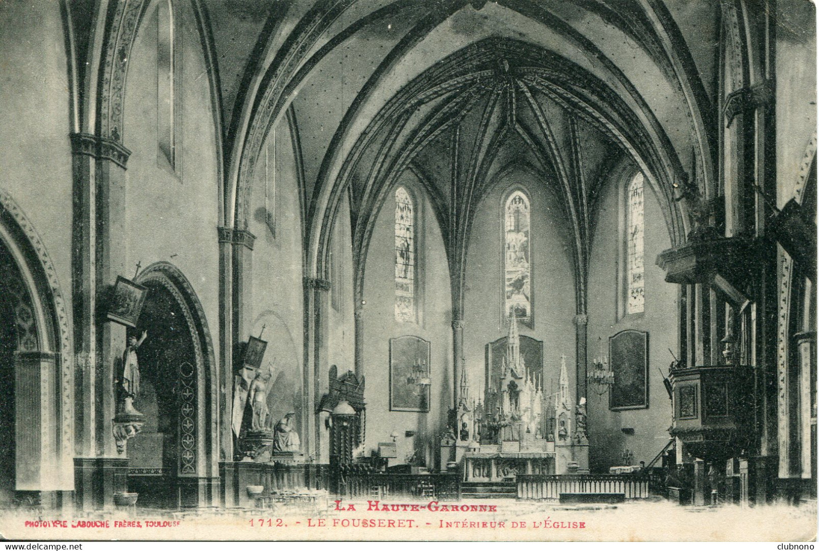 CPA -  LE FOUSSERET - INTERIEUR DE L'EGLISE (1916) - Altri & Non Classificati