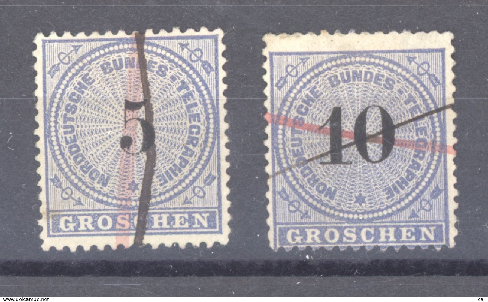 Allemagne Du Nord  -  Télégraphe  :  Mi  5 + 7  (o) - Mint