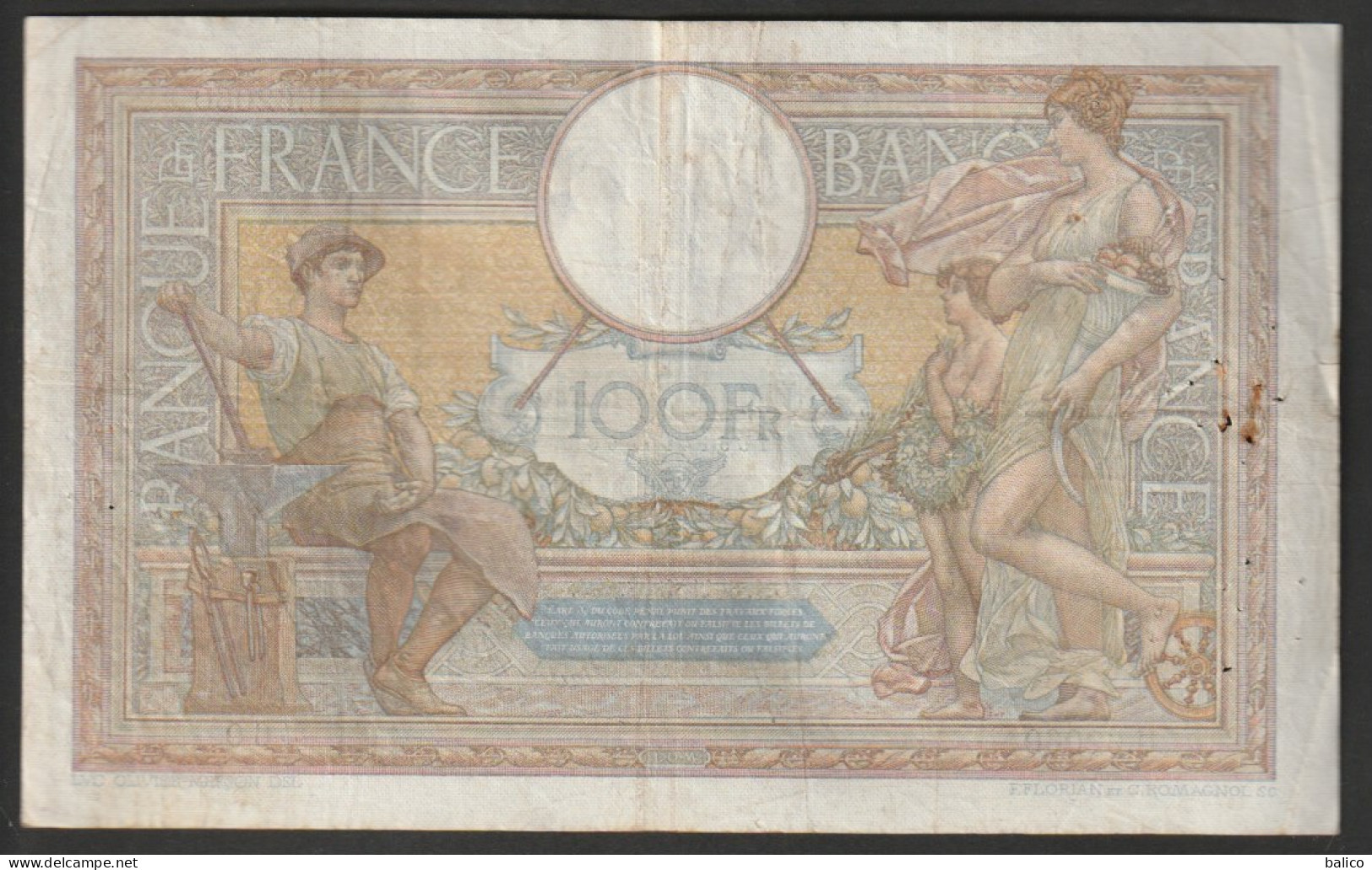 Billet 100 Francs Luc Olivier Merson - 3-11-1938 - U.62060 -  460 - 100 F 1908-1939 ''Luc Olivier Merson''