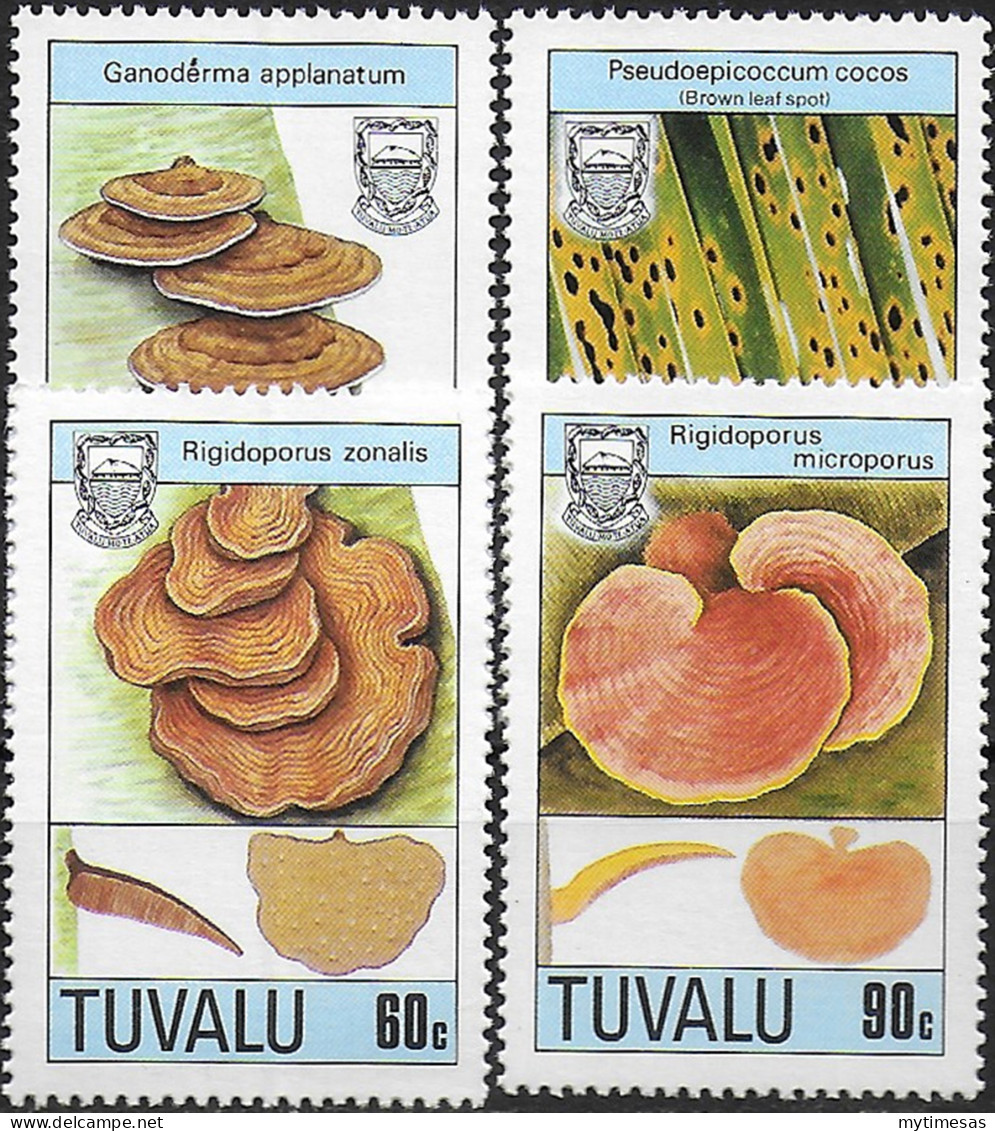 1988 Tuvalu Mushrooms 4v. MNH SG. N. 530/33 - Otros & Sin Clasificación