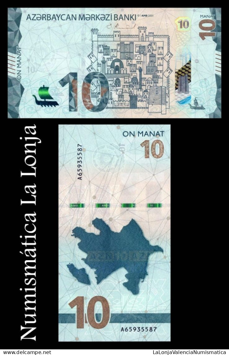 Azerbaiyán Azerbaijan 10 Manat 2021 Pick 40 Sc Unc - Aserbaidschan