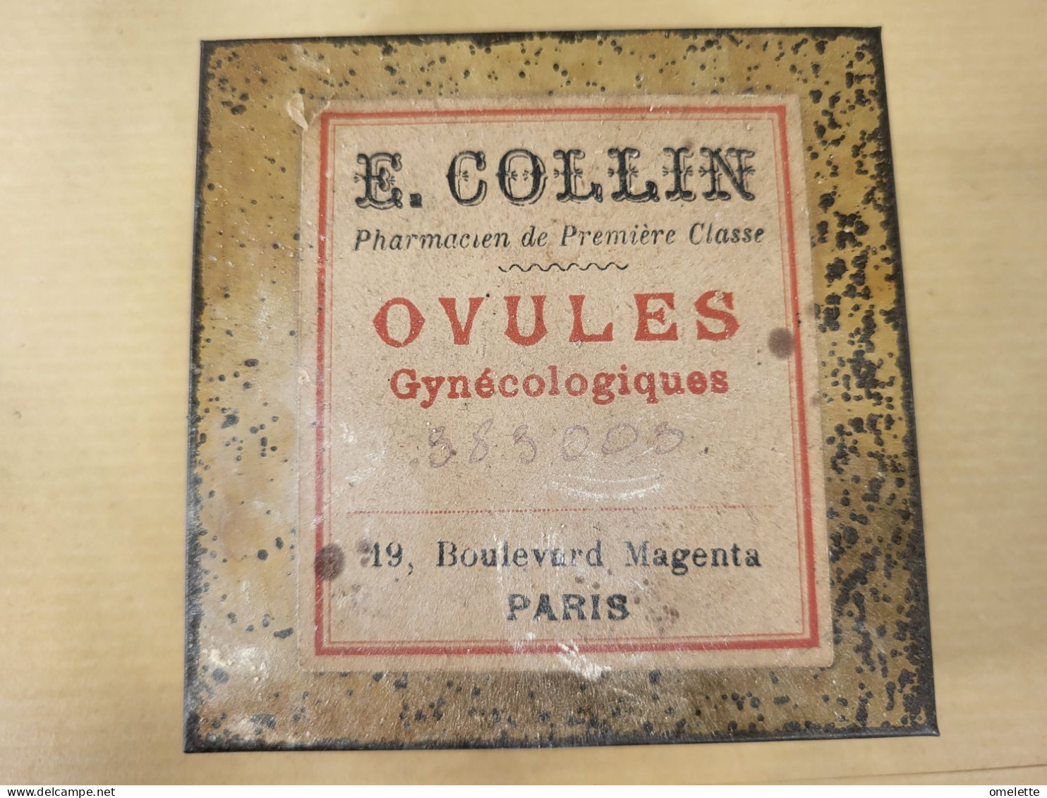BOITE MEDICAMENTS OVULES GYNECOLOGIQUES /PHARMACIEN COLLIN BOULEVARD MAGENTA PARIS - Boxes