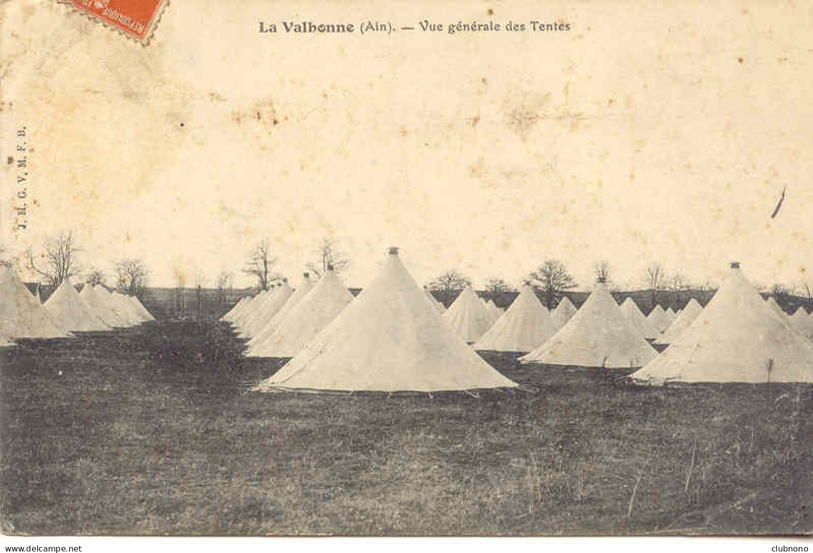 CPA - LA VALBONNE - VUE GENERALE DES TENTES (1914) - Unclassified