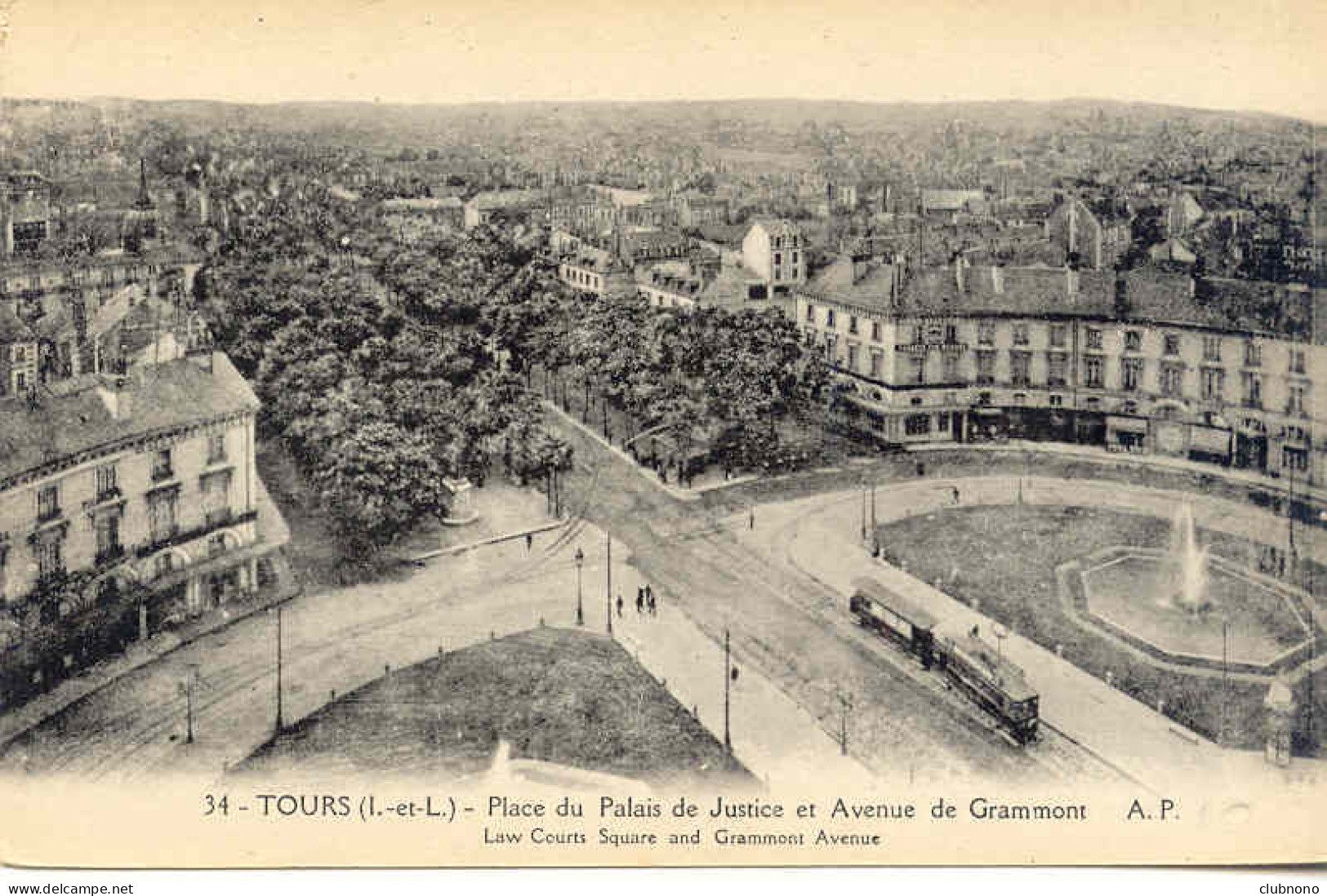 CPA - TOURS - PLACE DU PALAIS DE JUSTICE ET AVENUE GRAMMONT - Tours