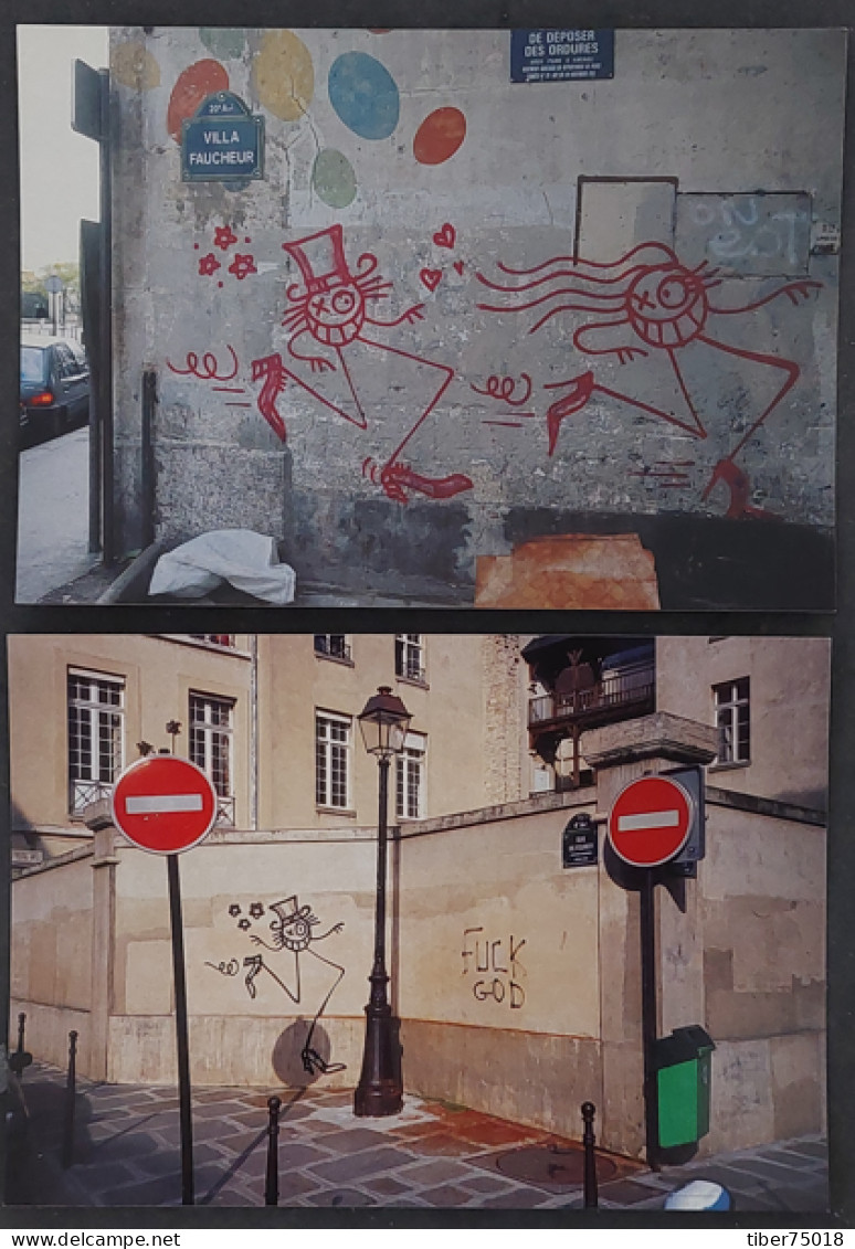 2 Cartes Postales "Cart'Com" (2000) Mr A De Fourcy - Mr Et Mrs A Villa Faucheur (Monsieur André - Graff, Graffiti, Tag) - Other & Unclassified
