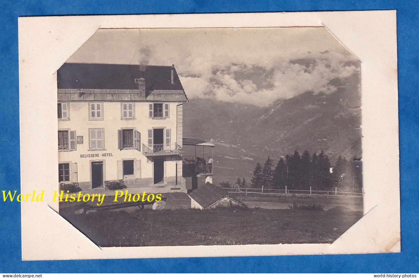 Photo Ancienne Début XXe - Route De SEEZ Au PETIT SAINT BERNARD - Belvedere Hôtel - Montagne Alpes Suisse - Alte (vor 1900)