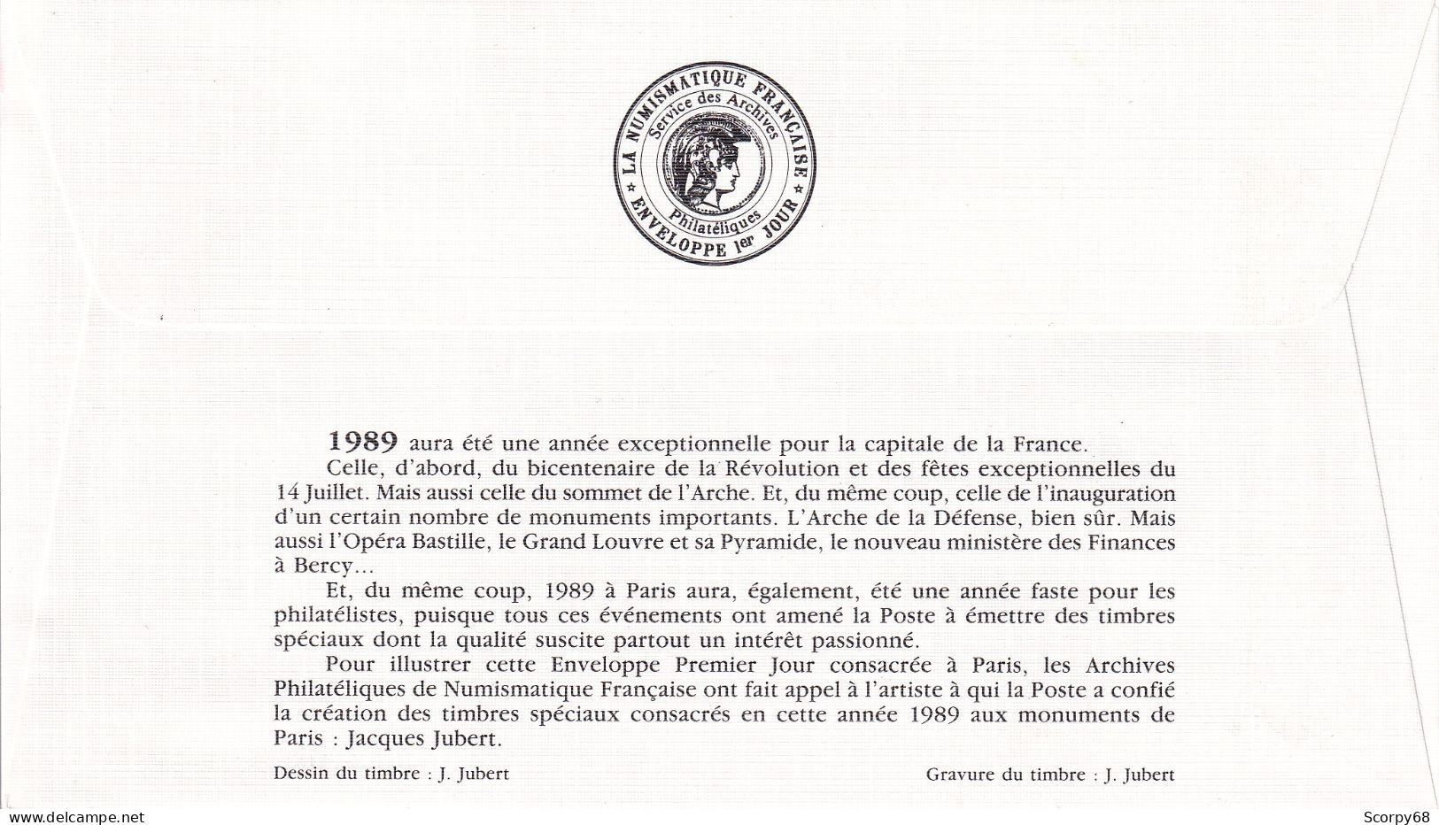 FDC 21/04/1989: "PARIS 1989" - OPERA BASTILLE - Y&T N° 2583A - 1980-1989